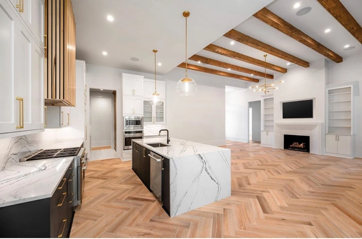 herringbone pattern wood flooring