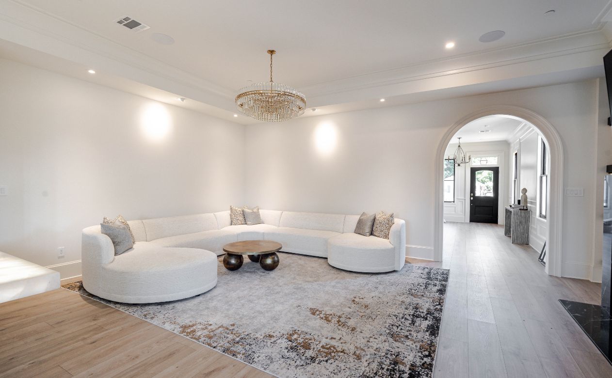 custom area rug in a large living room in Marrero, LA
