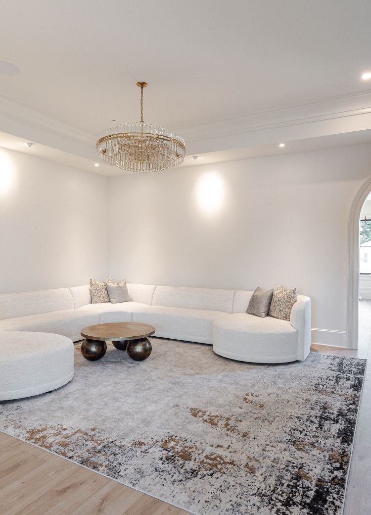 custom area rug in a large living room in Marrero, LA