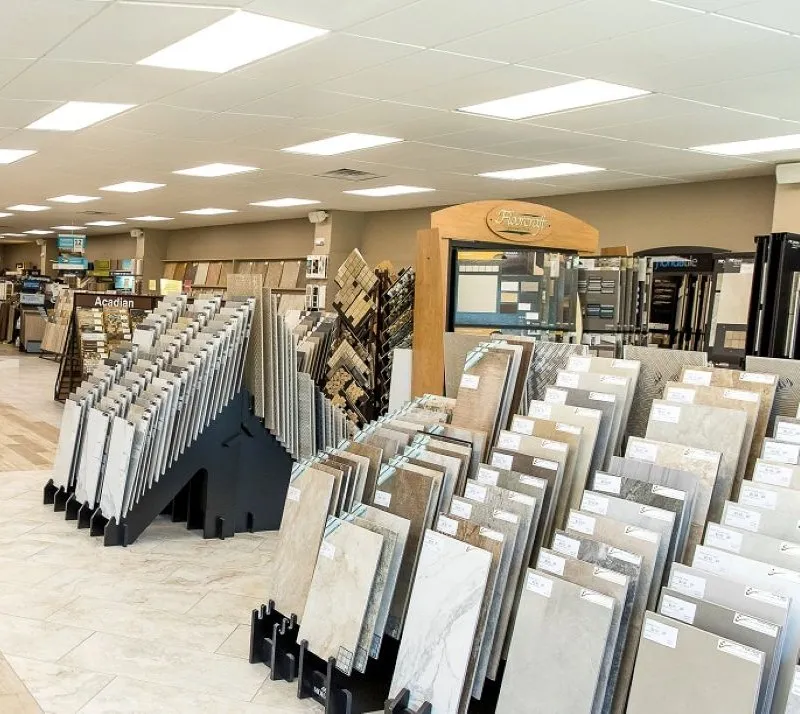 tile samples in showroom