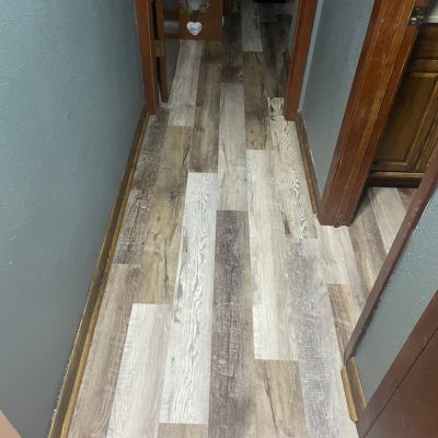 commercial wood look floors in a waiting area