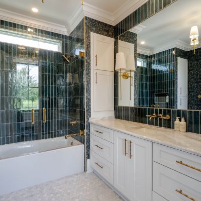 stone tile floors and custom shower green tiles